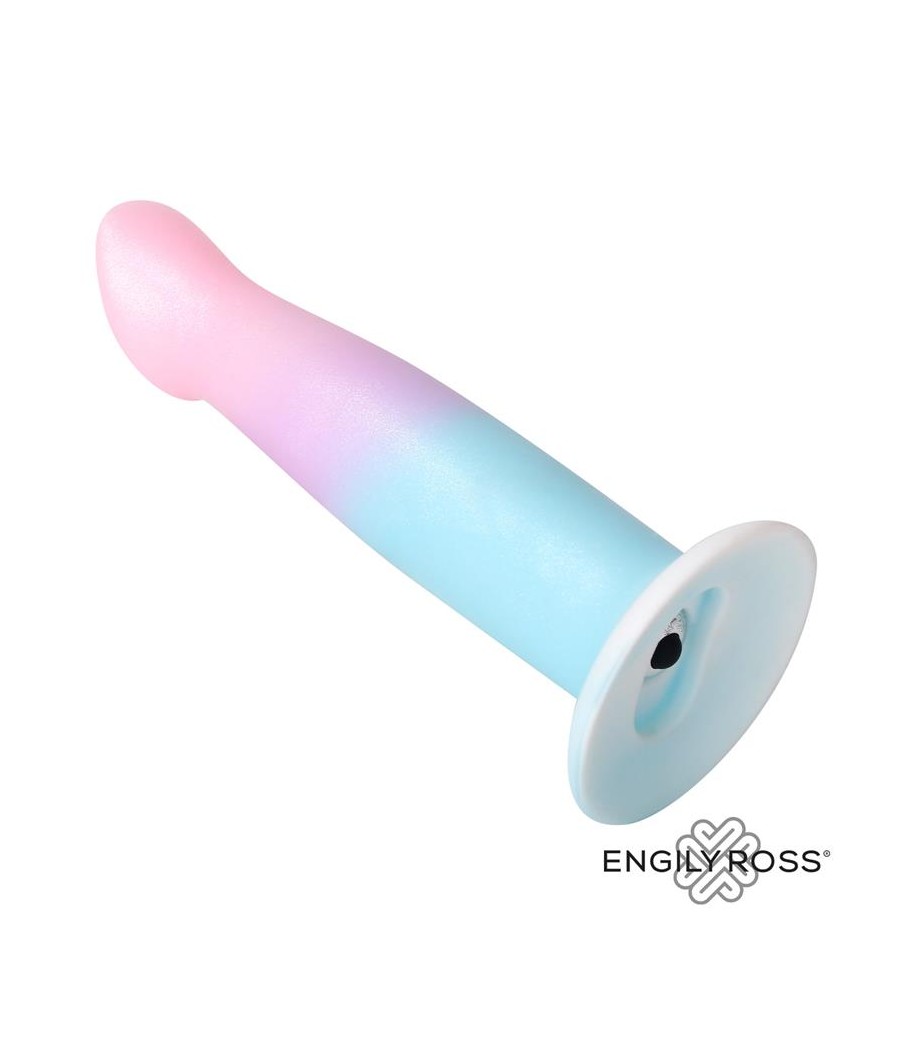 Dildo con Vibracion y Ventosa Color Degradado 17 cm