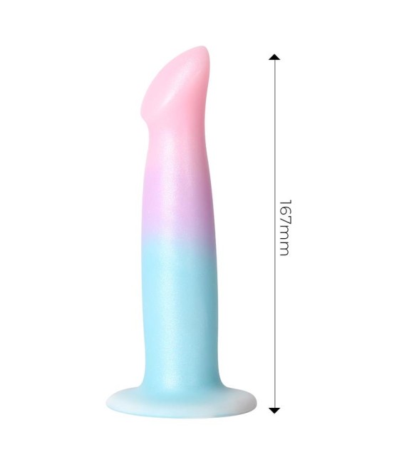 Dildo con Vibracion y Ventosa Color Degradado 17 cm