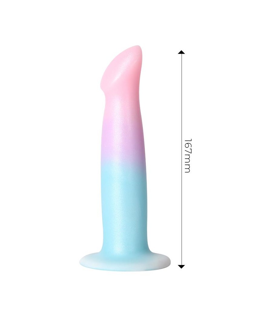 Dildo con Vibracion y Ventosa Color Degradado 17 cm