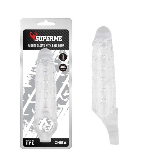 Funda para el Pene con Sujeción para Testículos Mighty Transparente