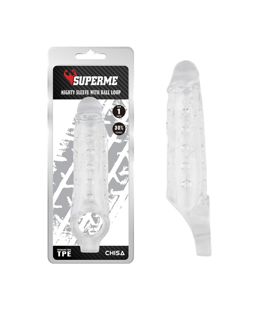 Funda para el Pene con Sujecion para Testiculos Mighty Transparente