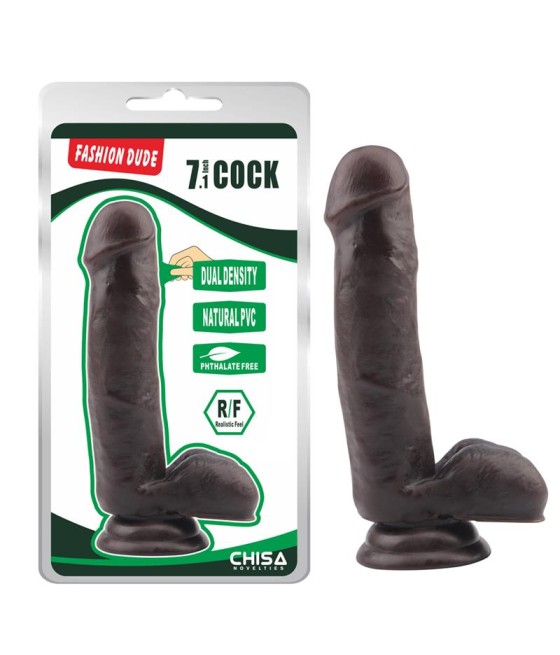 Dildo Dual Density Fashion Dude 178 x 4 cm Marron