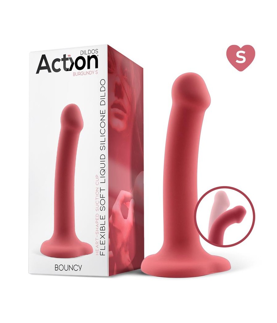 Bouncy Dildo Silicona Liquida Hiper Flexible 65 165 cm Talla S Burgundy