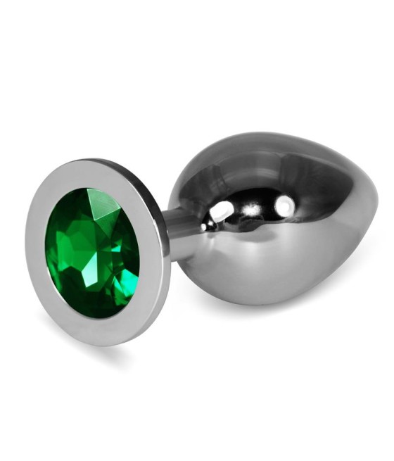 Plug Anal Metal RoseBud Classic con Joya Verde Talla L