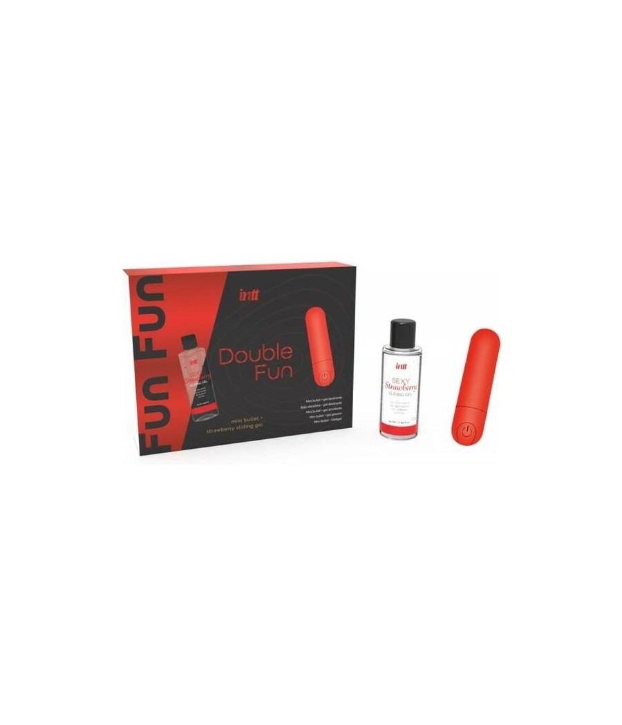 Set Mini Bala Vibradora y Gel Deslizante Fresa 50 ml