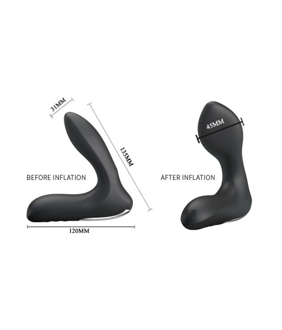 Estimlador Anal Inflable Leonard Silicona USB Negro