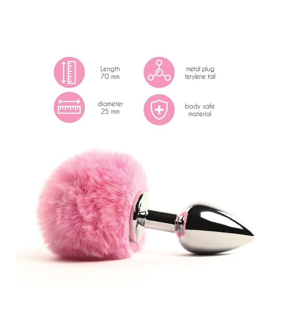 Bunny Tail Plug Anal con Cola Rosa