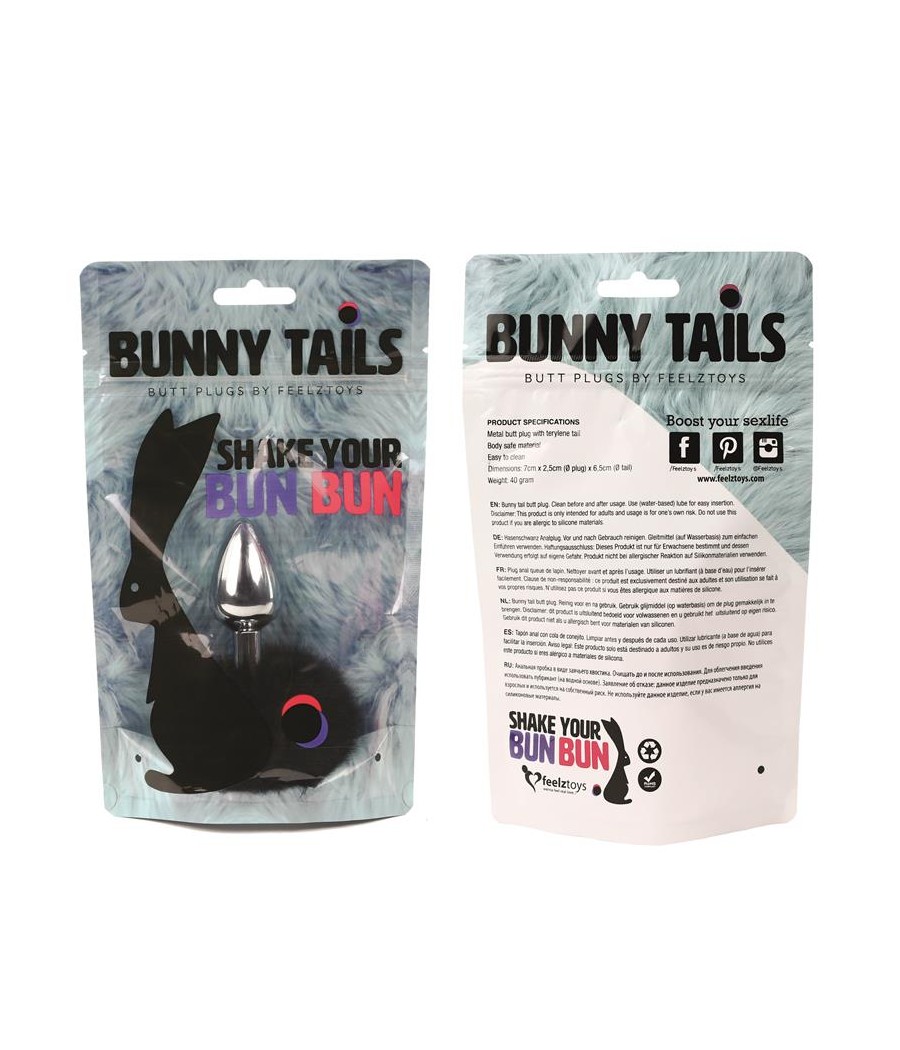 Bunny Tail Plug Anal con Cola Negro