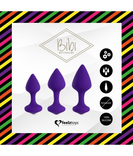 Bibi Set de 3 Plugs Anales Púrpura