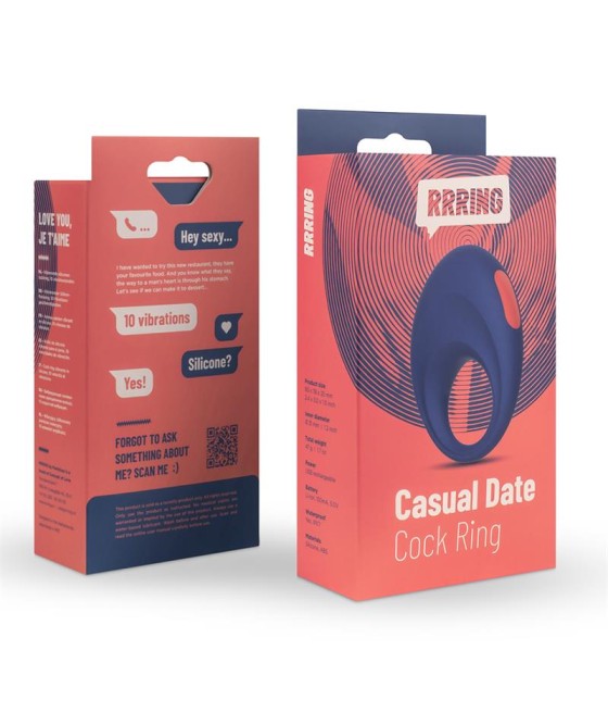 Rring Casual Date Anillo para el Pene con Vibracion USB Silicona