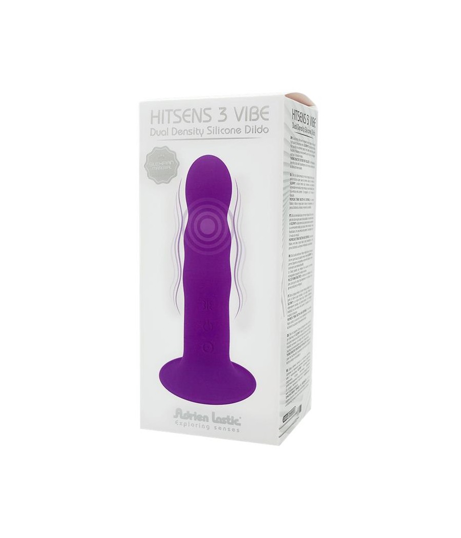 Dildo Doble Densidad con Vibracion Hitsens 3 7 S03 M Purpura