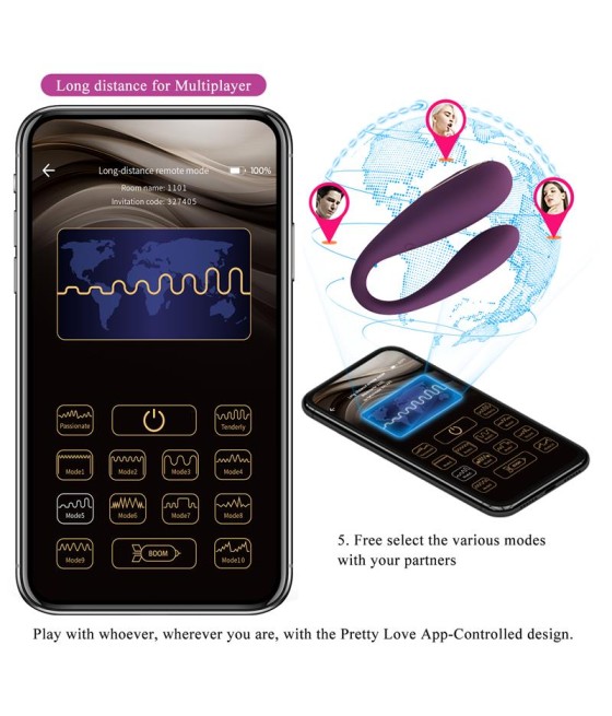 August Vibrador de Parejas con App Lila