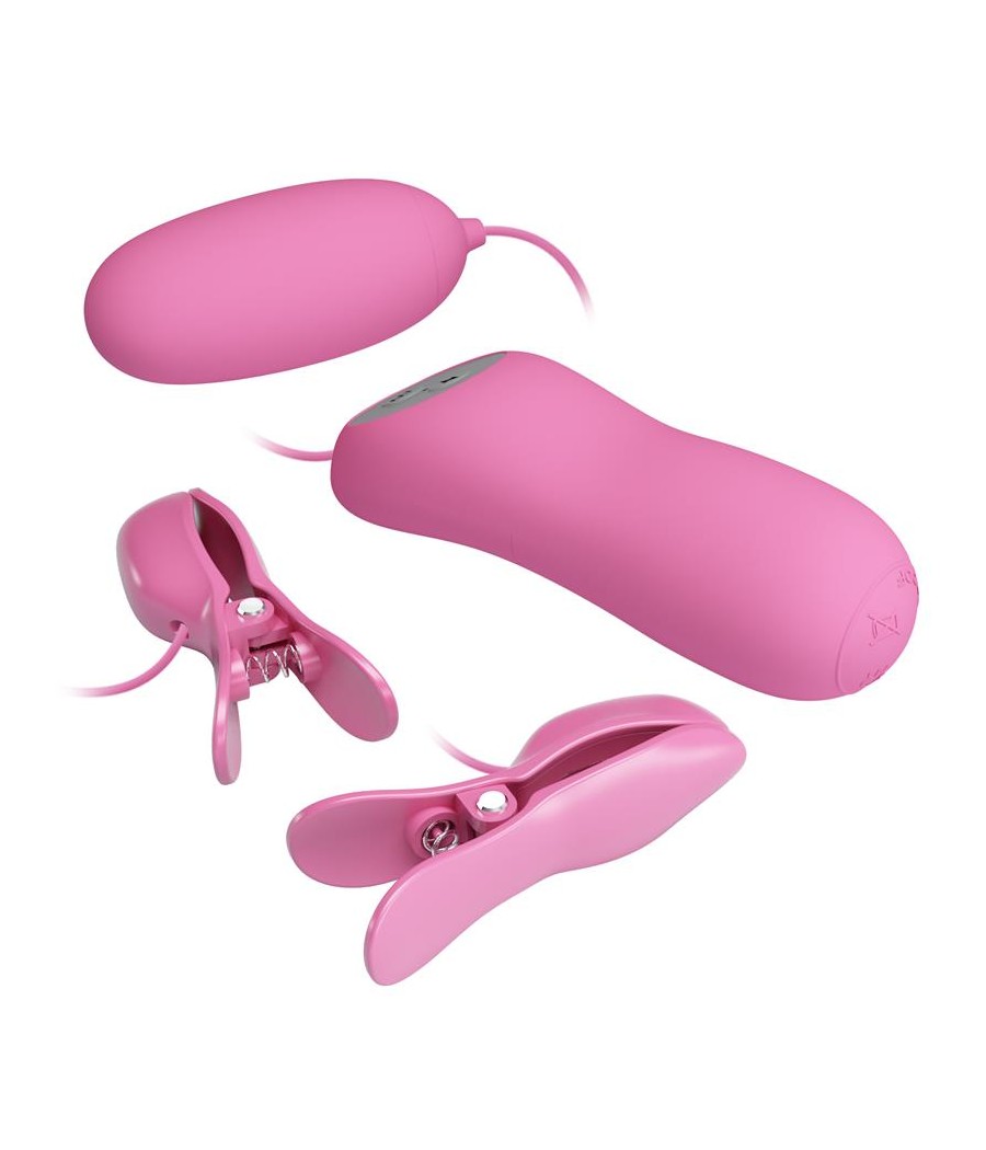 Pinzas para Pezones y Huevo Vibrador con Electro shock