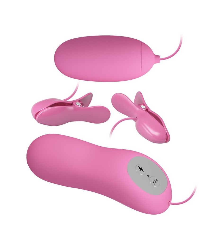 Pinzas para Pezones y Huevo Vibrador con Electro shock