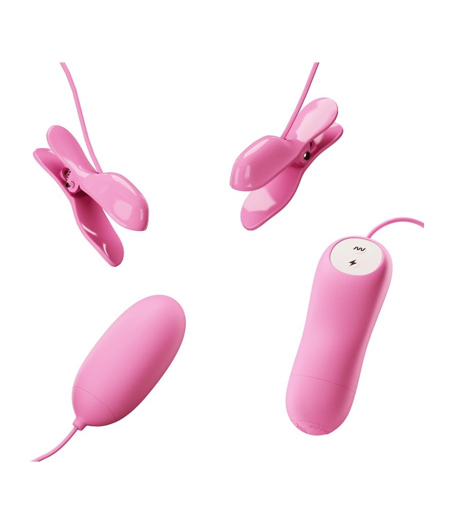 Pinzas para Pezones y Huevo Vibrador con Electro shock