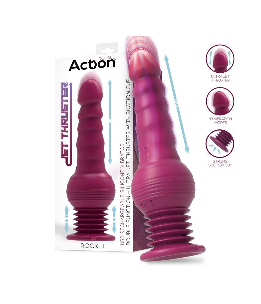 Rocket Vibrador con Thrusting Ultra Jet Thruster con Potente Ventosa