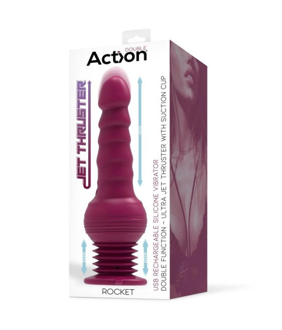 Rocket Vibrador con Thrusting Ultra Jet Thruster con Potente Ventosa