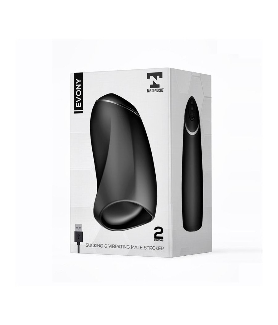 Evony Masturbador Masculino Sexo Oral Succion y Vibracion 2 Motores USB Silicona