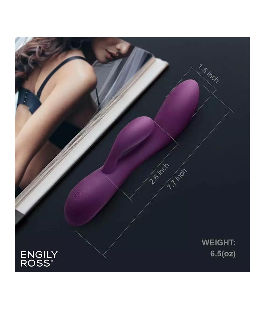 Bacall 20 Vibrador Silicona Liquida Inyectada Doble Motor USB Purpura