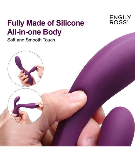 Bacall 20 Vibrador Silicona Liquida Inyectada Doble Motor USB Purpura