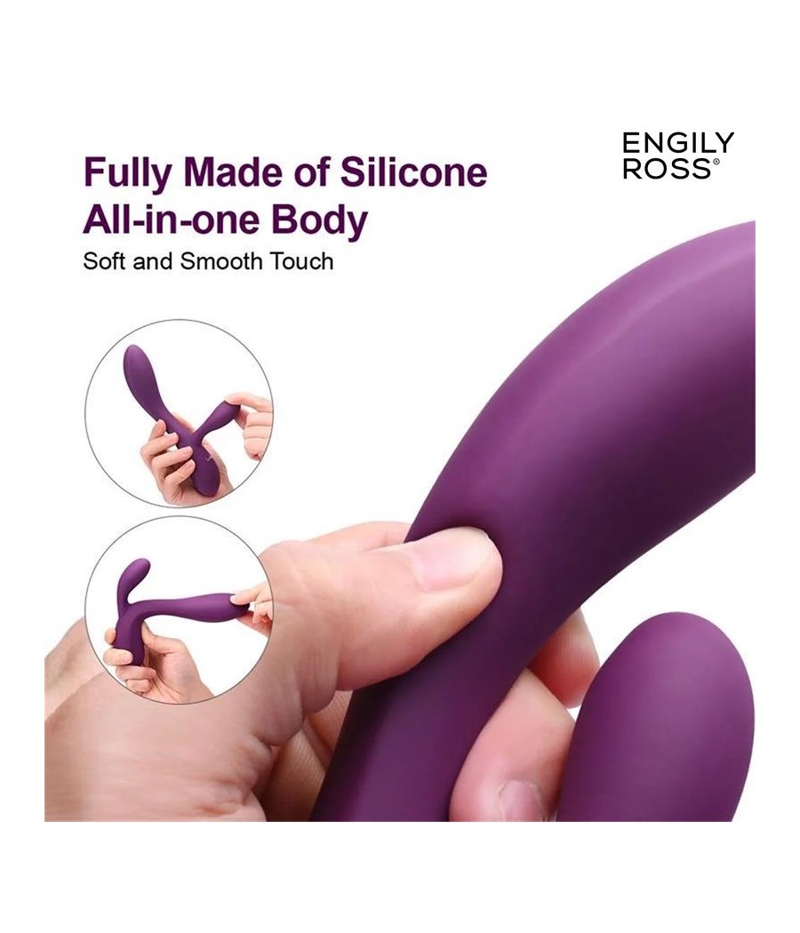 Bacall 20 Vibrador Silicona Liquida Inyectada Doble Motor USB Purpura