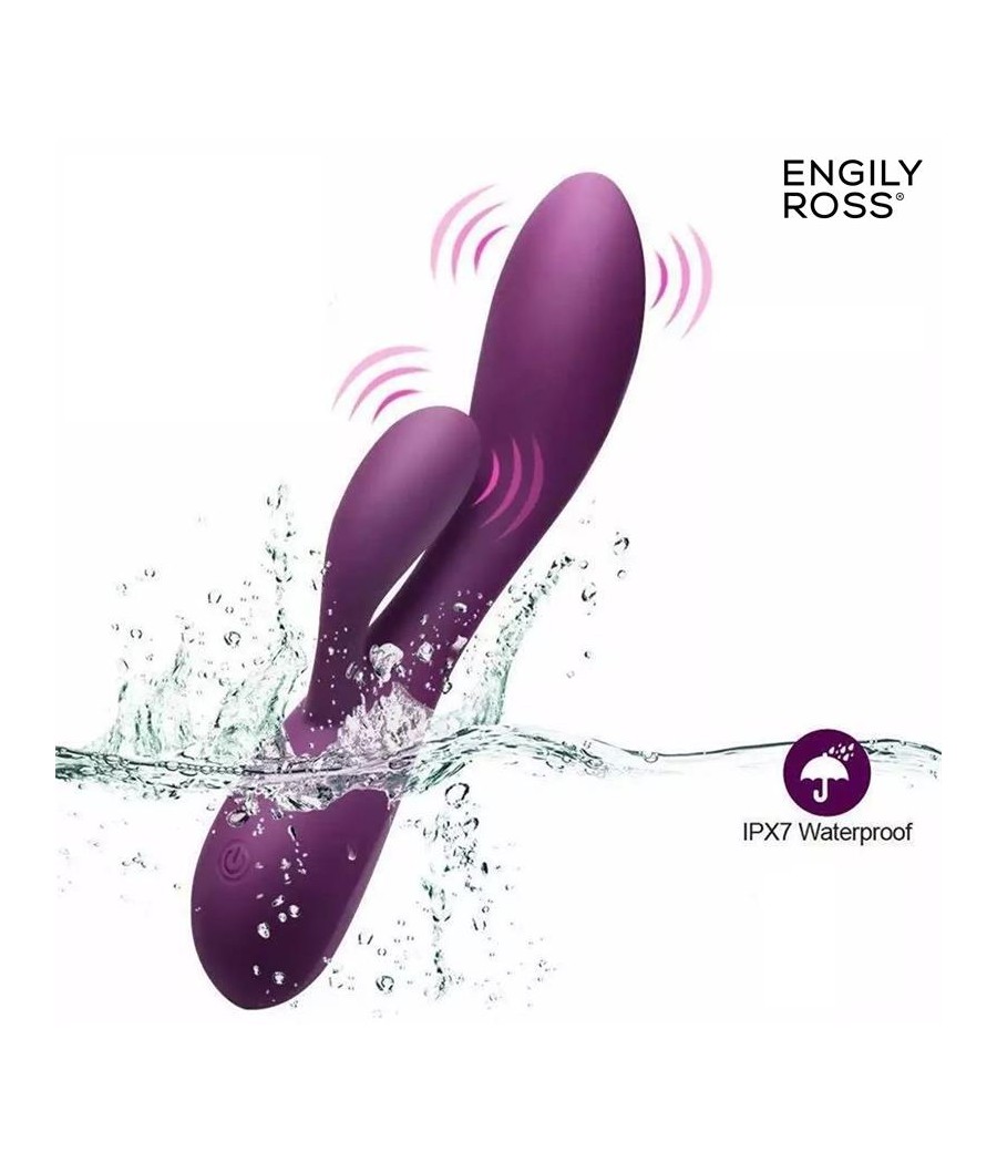 Bacall 20 Vibrador Silicona Liquida Inyectada Doble Motor USB Purpura