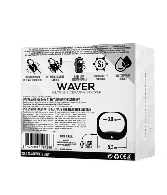 Waver Masturbador Masculino Funcion Calor y Vibracion Flexible USB Silicona