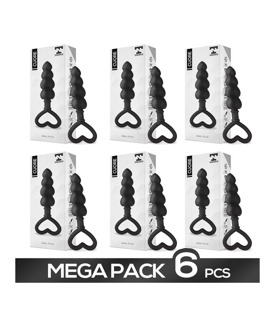 Pack de 6 Cuore Plug Anal Silicona