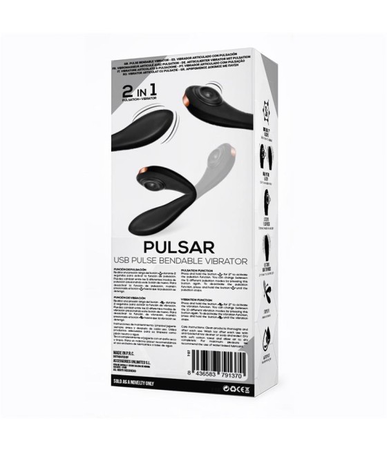 Pulsar Vibrador con Pulsacion y Esqueleto Articulado Silicona USB