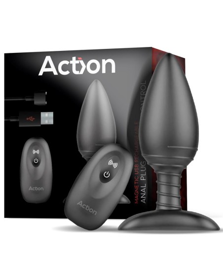 Asher Plug Anal con Control Remoto USB Magnético Negro