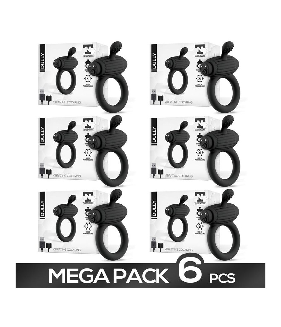 Pack de 6 Dully Anillo Vibrador con USB Magnetico Silicona