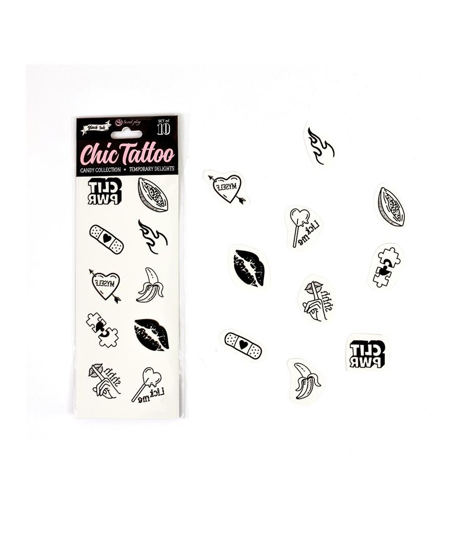 Set de 10 Tattoos Temporales Candy Collection