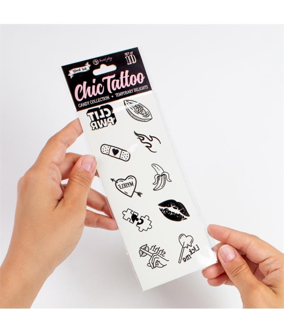 Set de 10 Tattoos Temporales Candy Collection