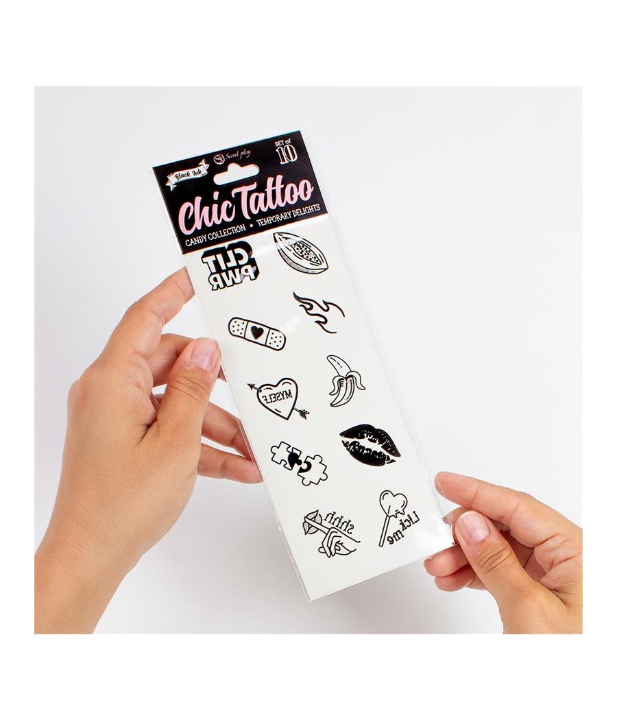 Set de 10 Tattoos Temporales Candy Collection