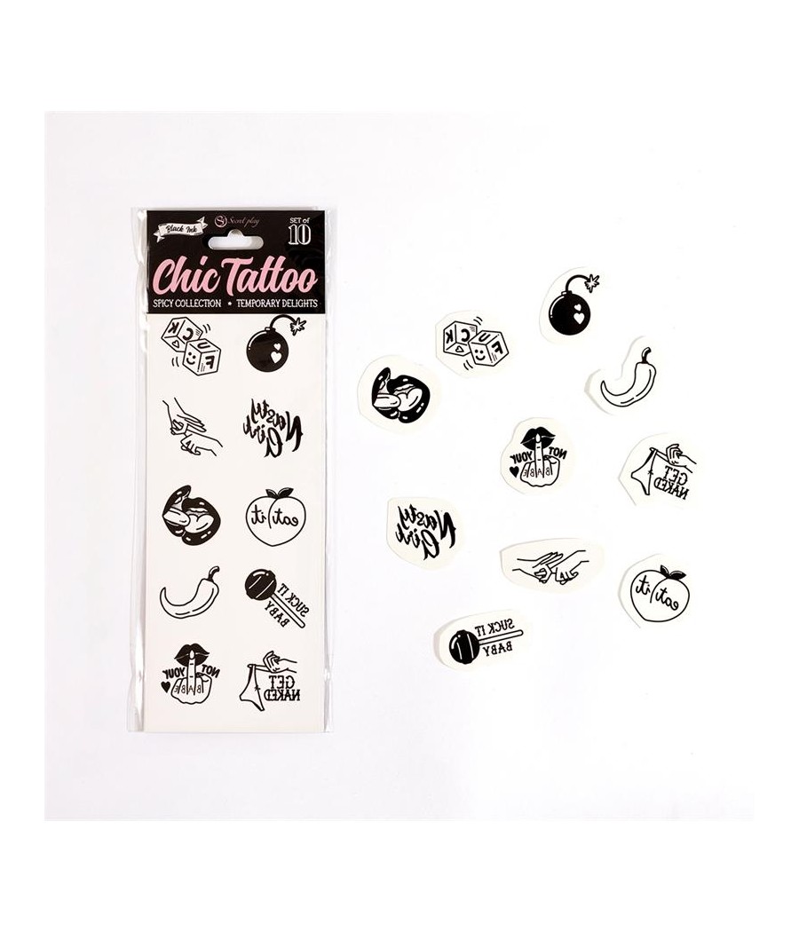 Set de 10 Tattoos Temporales Spicy Collection