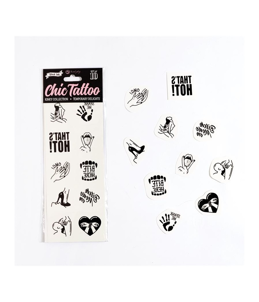 Set de 10 Tattoos Temporales Kinky Collection