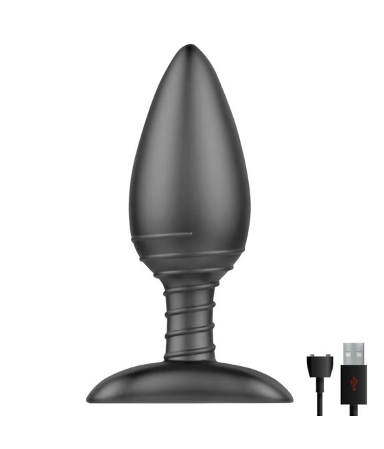 Asher Plug Anal con Control Remoto USB Magnetico Negro