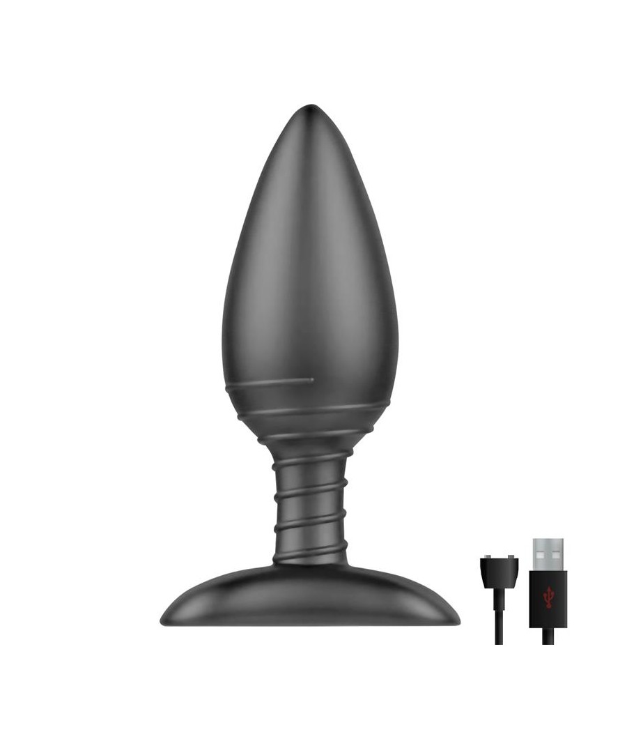 Asher Plug Anal con Control Remoto USB Magnetico Negro