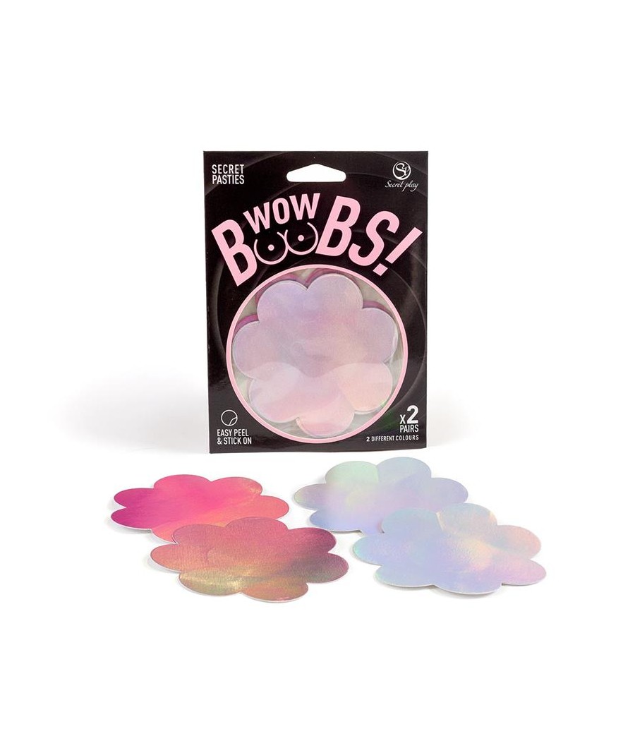 Wow Boobs Cubre Pezones Flores Holograficos