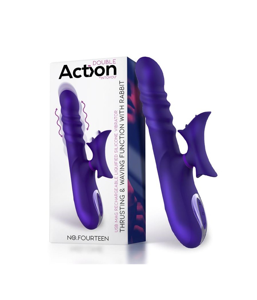 No Fourteen Vibrador Funcion Telescopica Ondulante y Lengua Alta Frecuencia Silicona Liquida USB