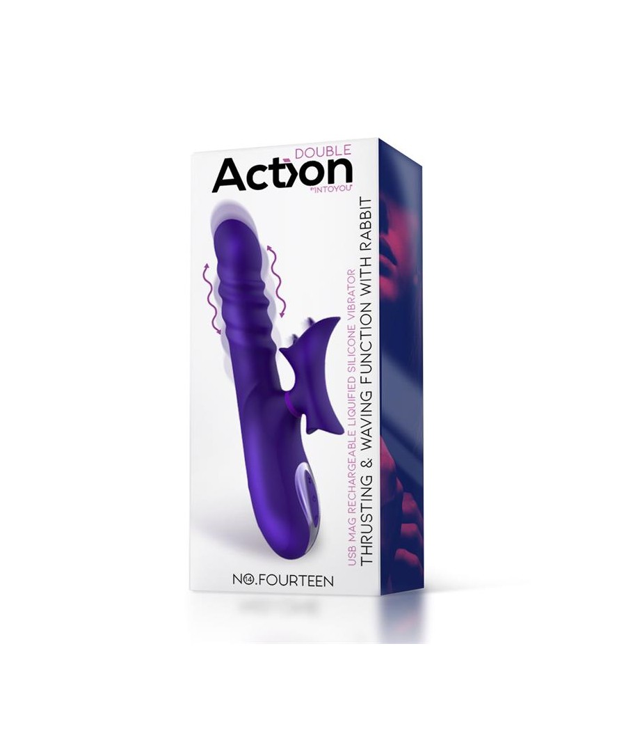 No Fourteen Vibrador Funcion Telescopica Ondulante y Lengua Alta Frecuencia Silicona Liquida USB