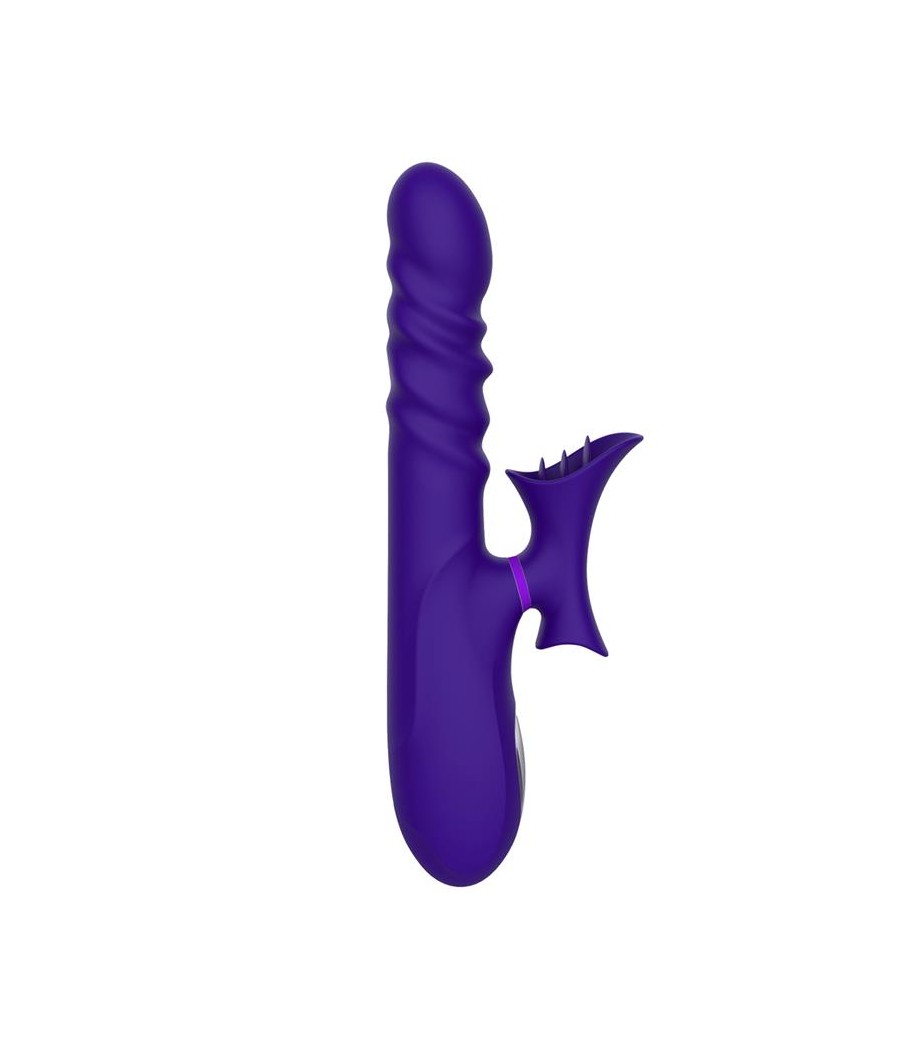 No Fourteen Vibrador Funcion Telescopica Ondulante y Lengua Alta Frecuencia Silicona Liquida USB