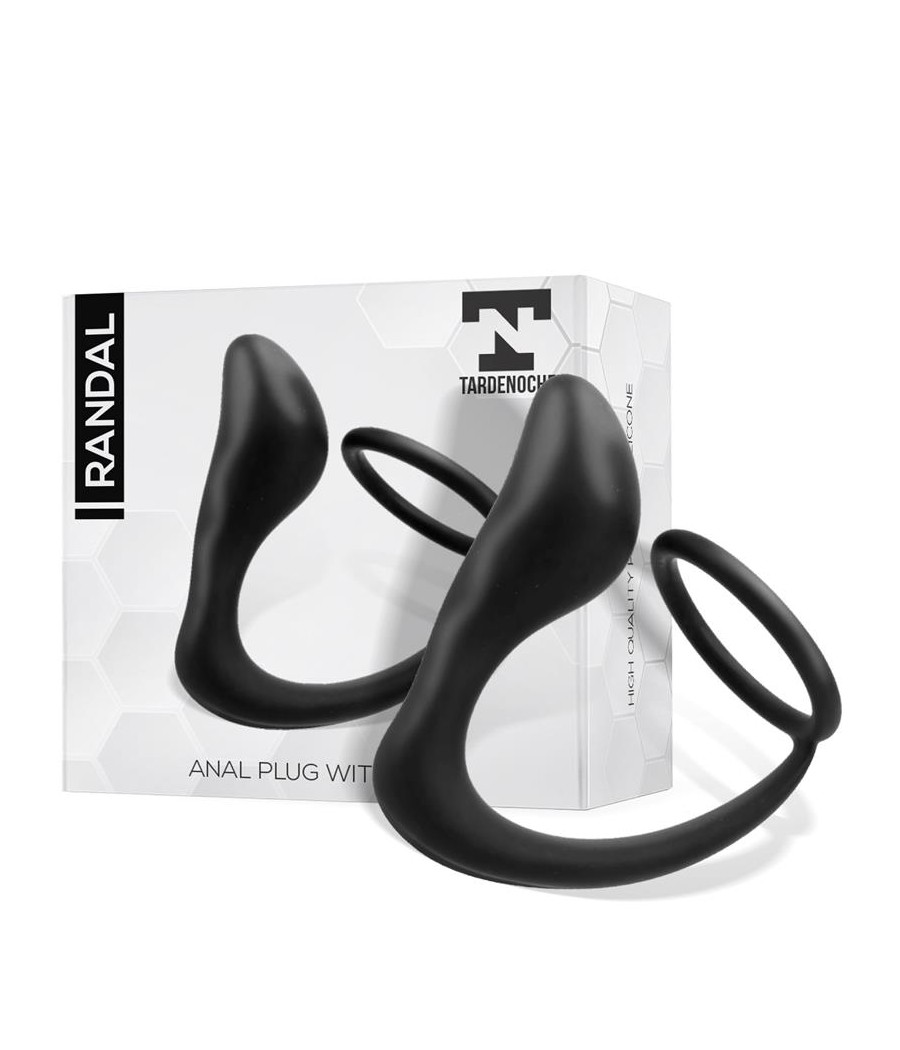 Randal Plug Anal con Anillo para el Pene Silicona Negro