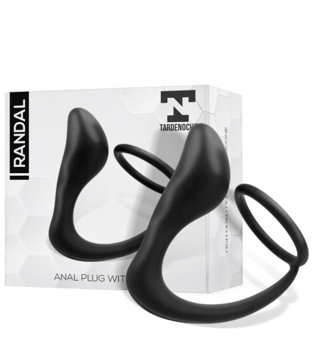 Randal Plug Anal con Anillo para el Pene Silicona Negro