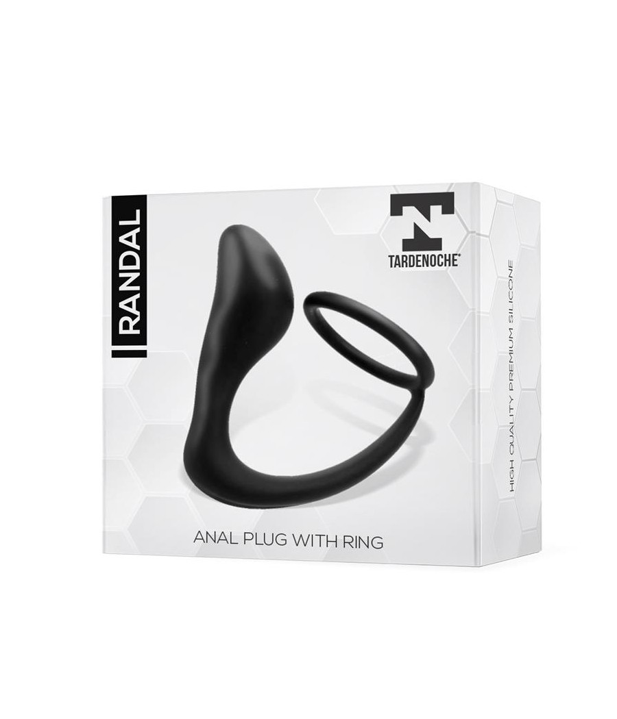 Randal Plug Anal con Anillo para el Pene Silicona Negro