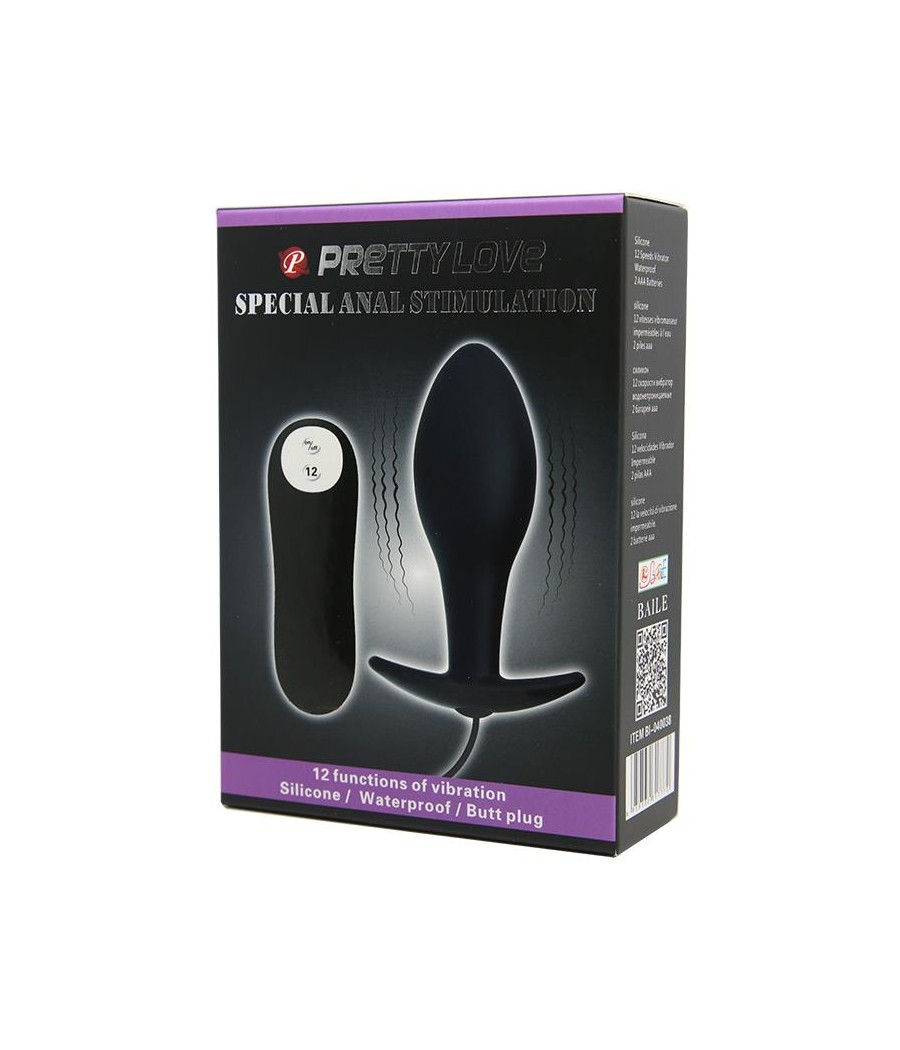 Plug Anal Negro Forma Ancla con Control Remoto