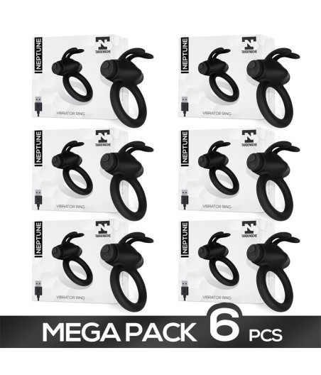 Pack 5 +1 Neptune Anillo Vibrador Silicona Recargable USB