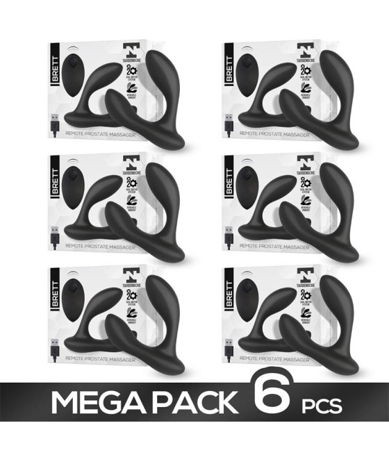 Pack de 6 Brett Masajeador Prostatico Control Remoto USB Silicona