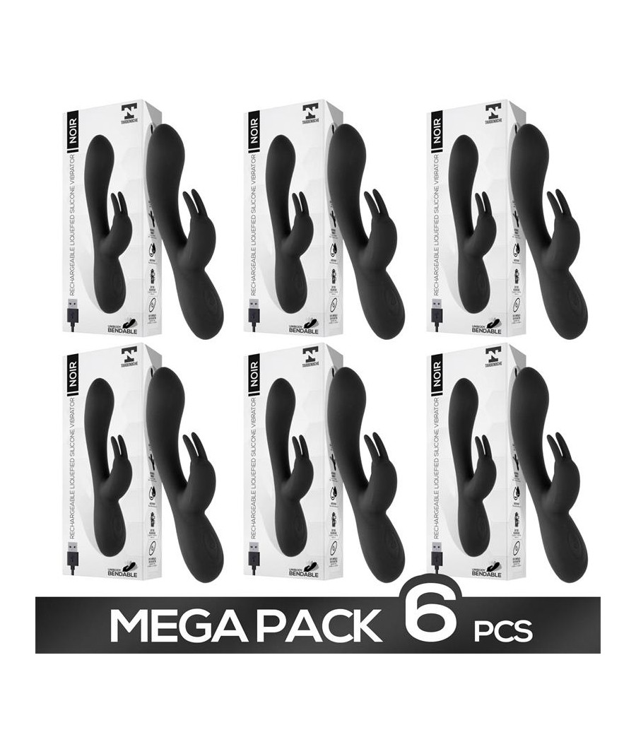 Pack de 6 Noir Vibrador Silicona Liquida Inyectada 2 Motores USB