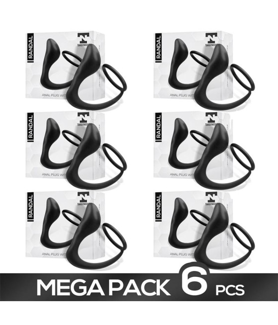 Pack de 6 Randal Plug Anal con Anillo para el Pene